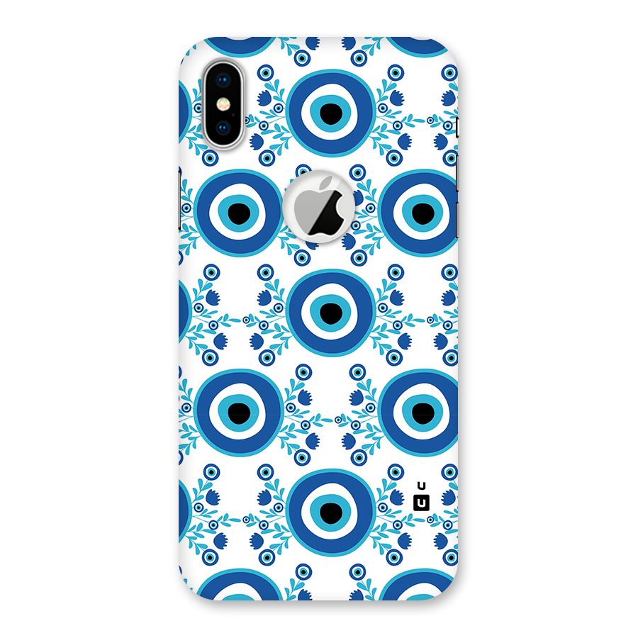 Floral Evil Eyes Back Case for iPhone XS Logo Cut