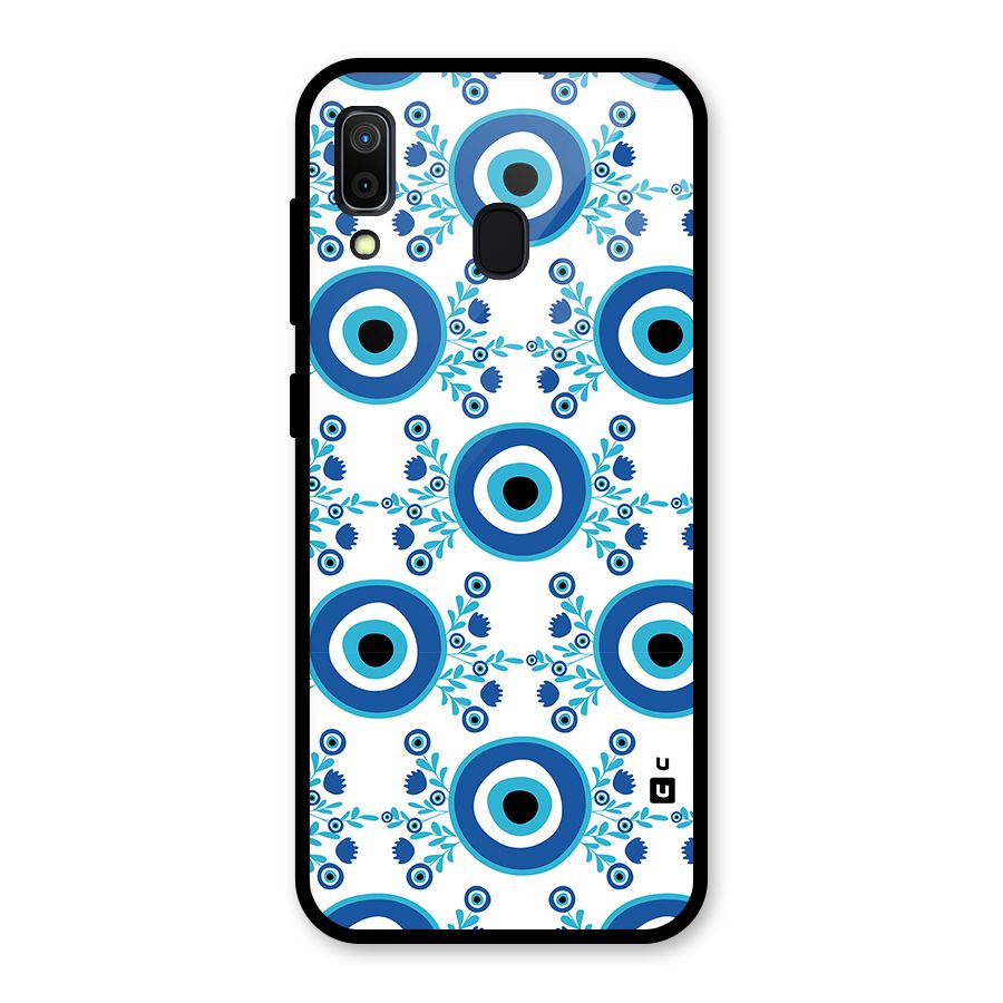Floral Evil Eyes Glass Back Case for Galaxy A30