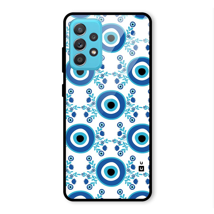 Floral Evil Eyes Glass Back Case for Galaxy A52