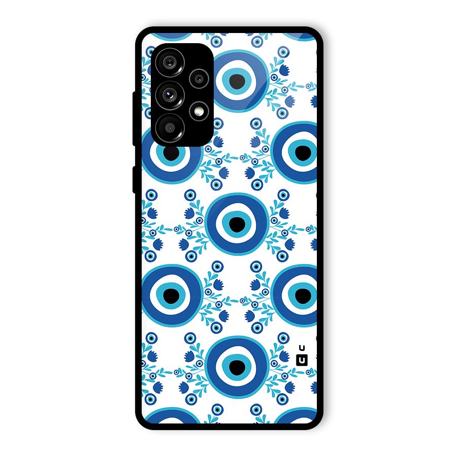 Floral Evil Eyes Glass Back Case for Galaxy A73 5G