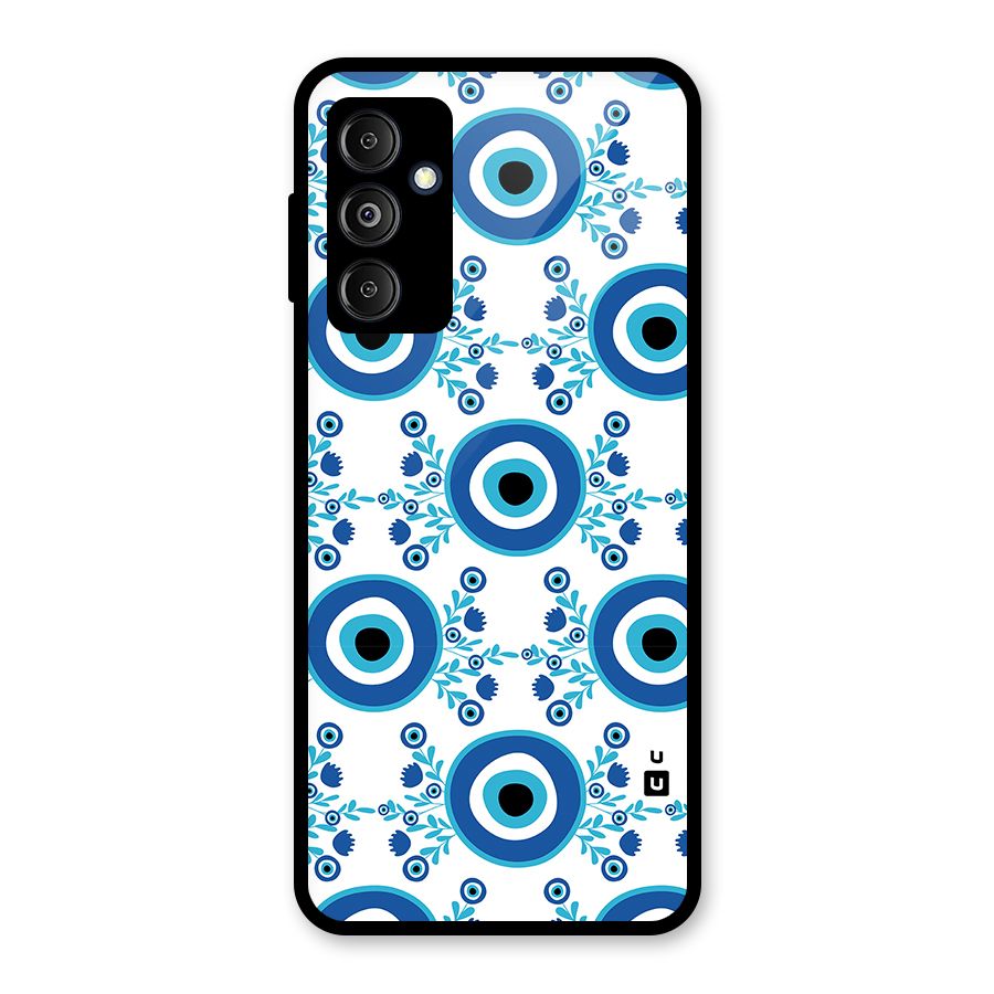 Floral Evil Eyes Glass Back Case for Galaxy M14 5G