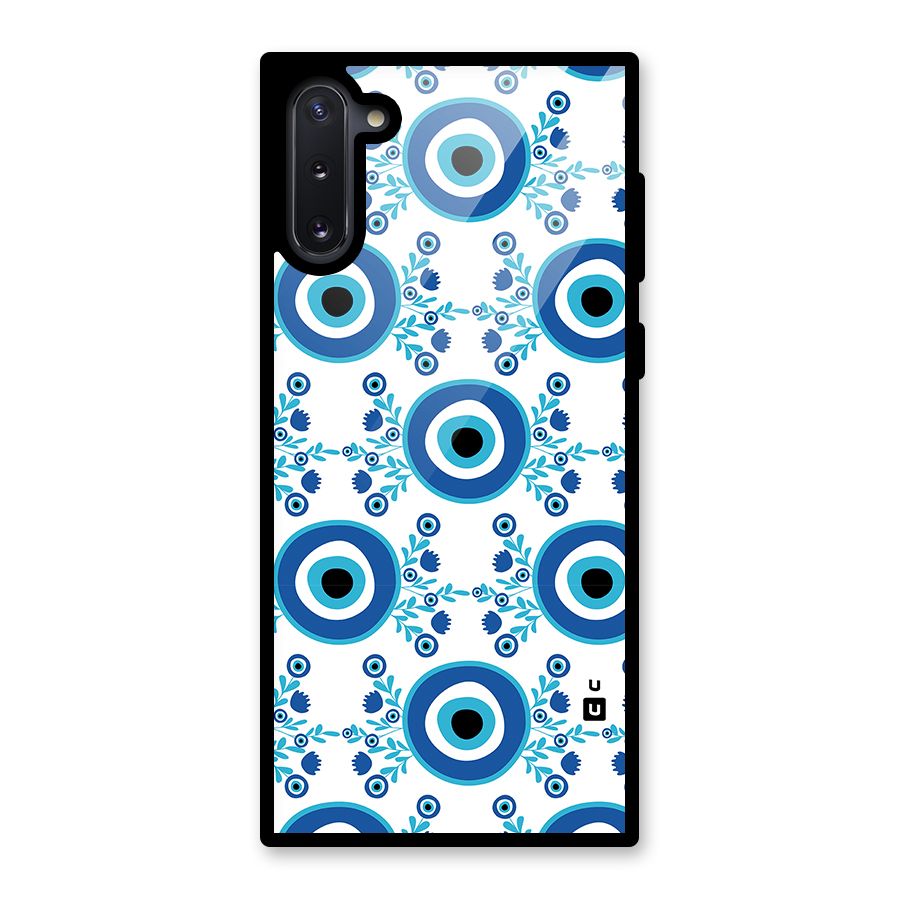 Floral Evil Eyes Glass Back Case for Galaxy Note 10