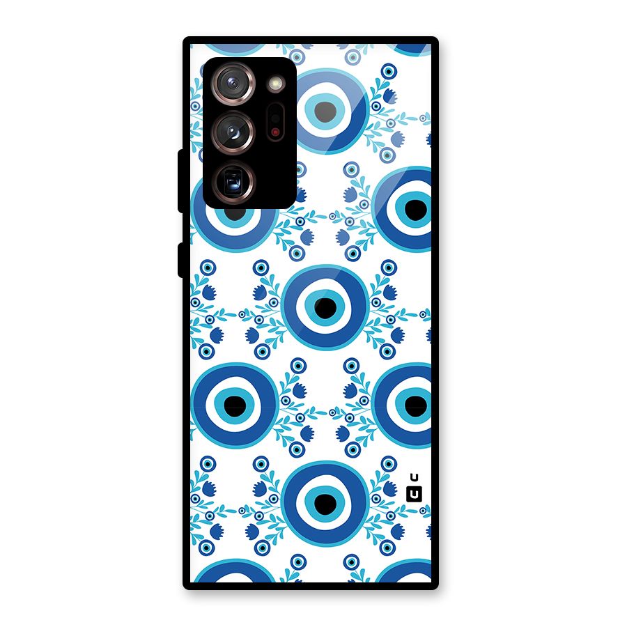 Floral Evil Eyes Glass Back Case for Galaxy Note 20 Ultra