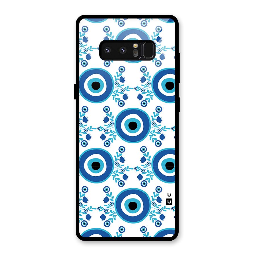 Floral Evil Eyes Glass Back Case for Galaxy Note 8