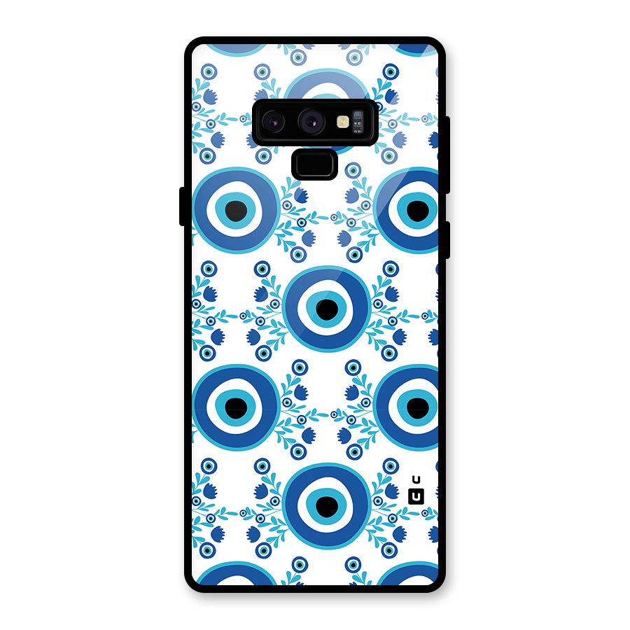 Floral Evil Eyes Glass Back Case for Galaxy Note 9