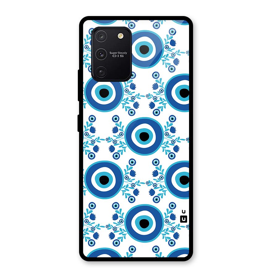 Floral Evil Eyes Glass Back Case for Galaxy S10 Lite