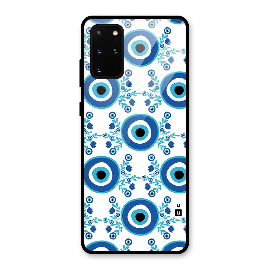Floral Evil Eyes Glass Back Case for Galaxy S20 Plus