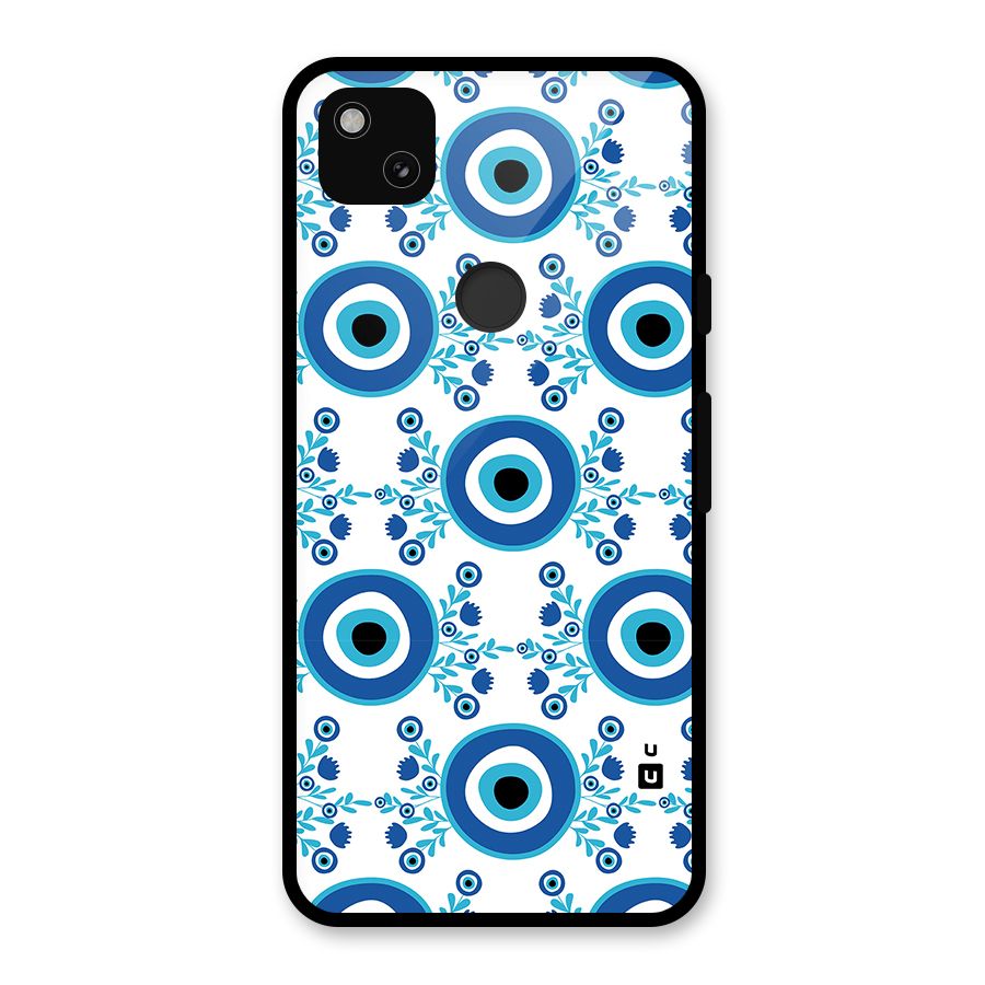 Floral Evil Eyes Glass Back Case for Google Pixel 4a