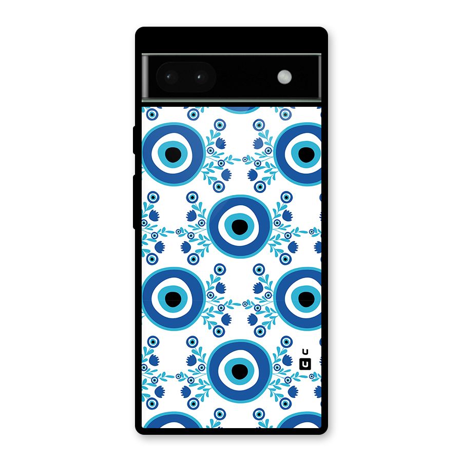 Floral Evil Eyes Glass Back Case for Google Pixel 6a