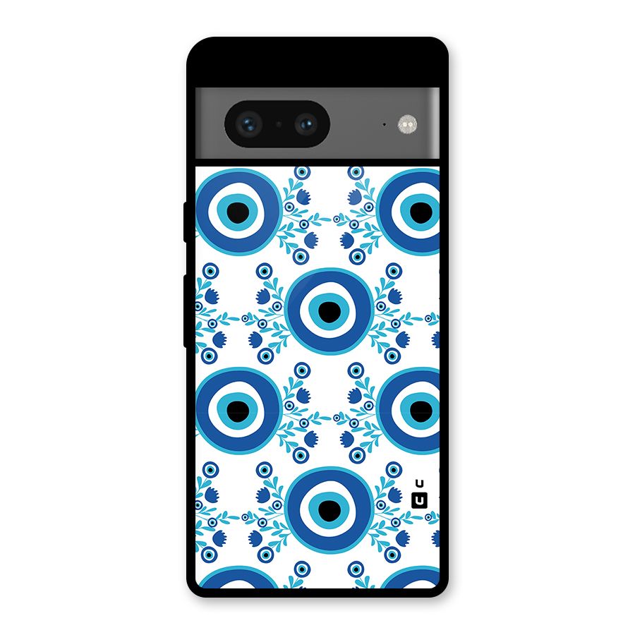 Floral Evil Eyes Glass Back Case for Google Pixel 7