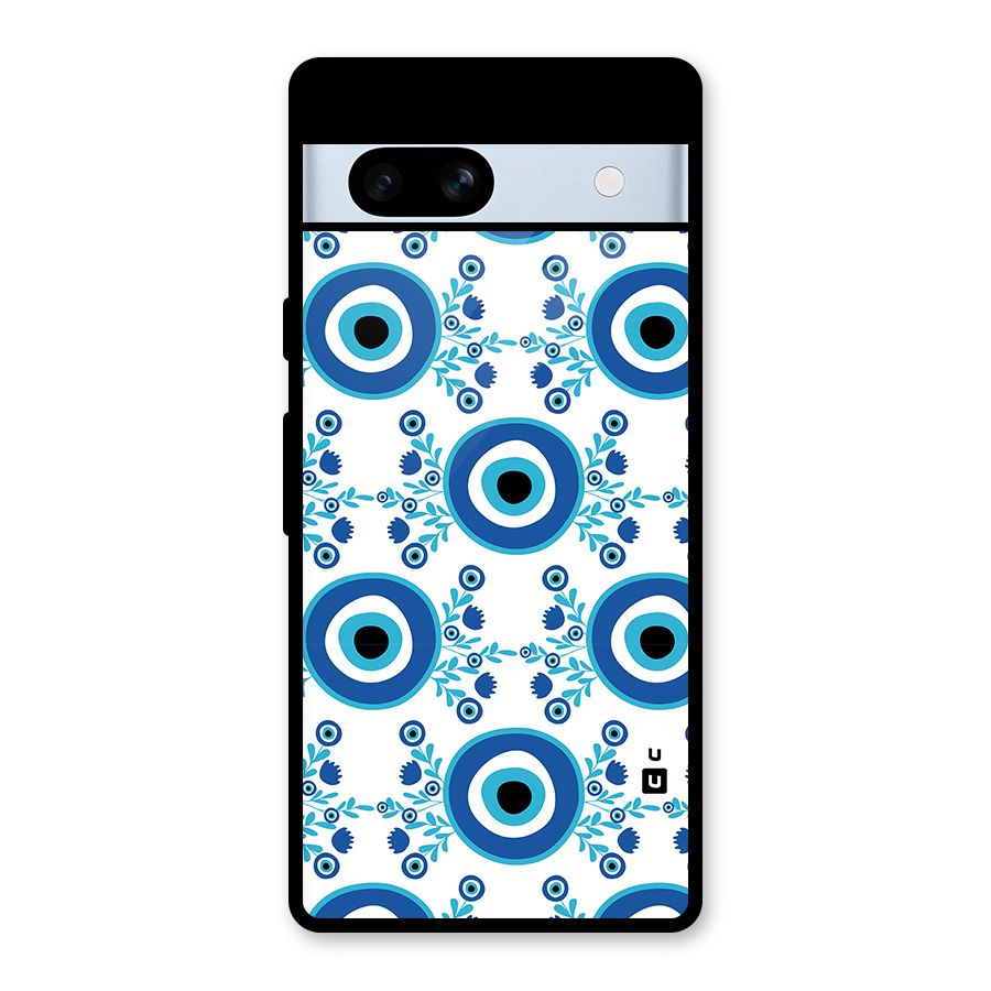 Floral Evil Eyes Glass Back Case for Google Pixel 7a