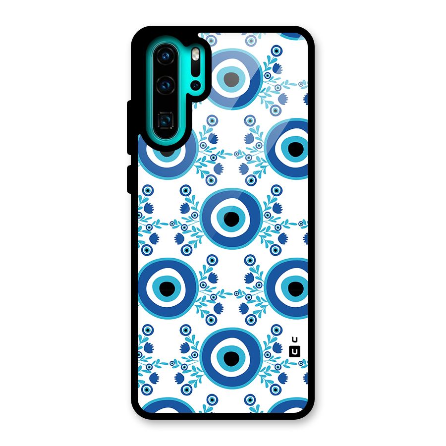 Floral Evil Eyes Glass Back Case for Huawei P30 Pro