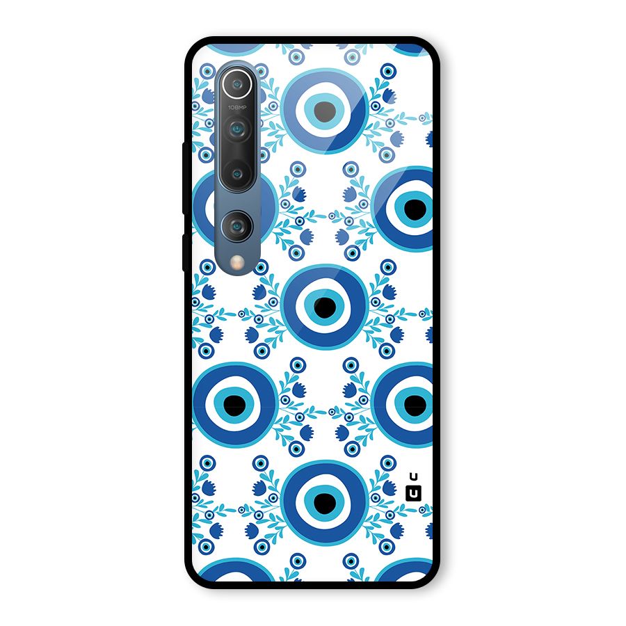 Floral Evil Eyes Glass Back Case for Mi 10