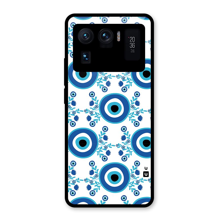 Floral Evil Eyes Glass Back Case for Mi 11 Ultra