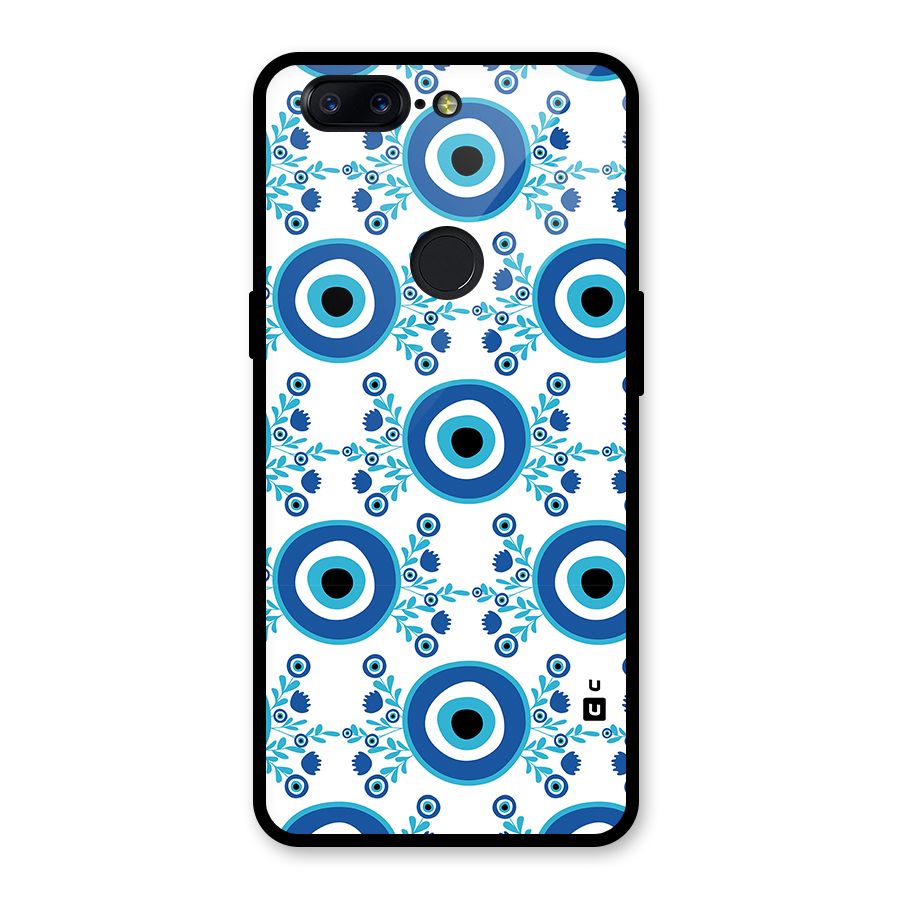 Floral Evil Eyes Glass Back Case for OnePlus 5T