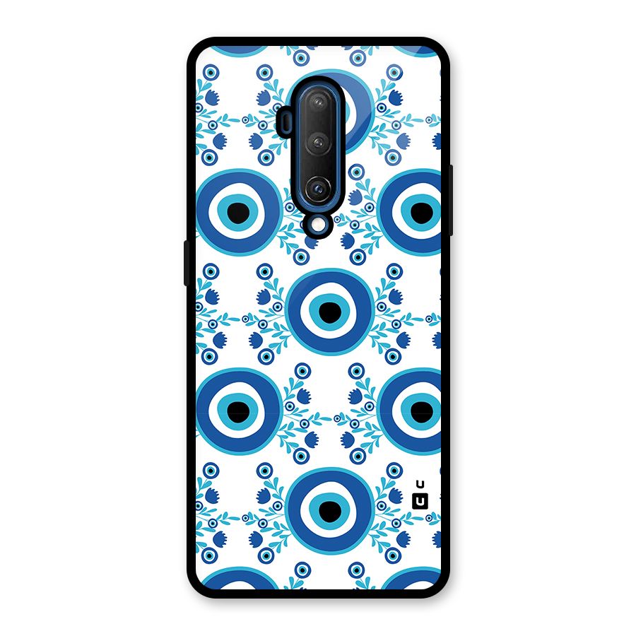 Floral Evil Eyes Glass Back Case for OnePlus 7T Pro