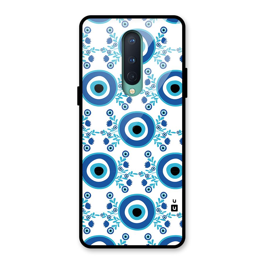 Floral Evil Eyes Glass Back Case for OnePlus 8