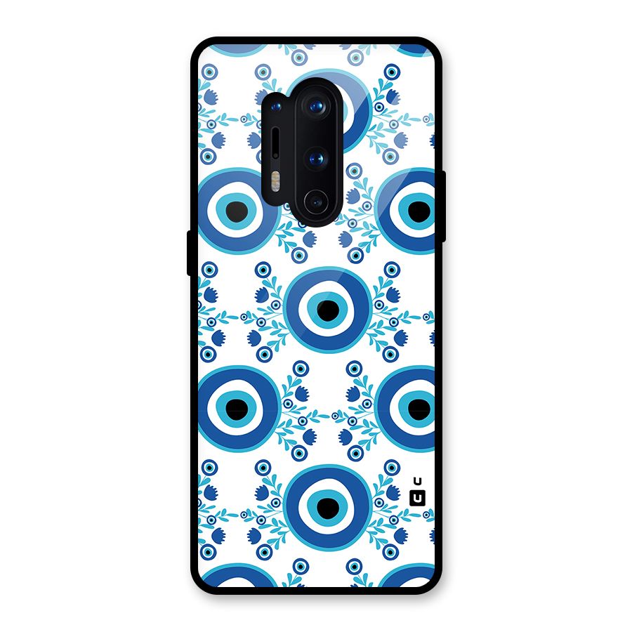 Floral Evil Eyes Glass Back Case for OnePlus 8 Pro