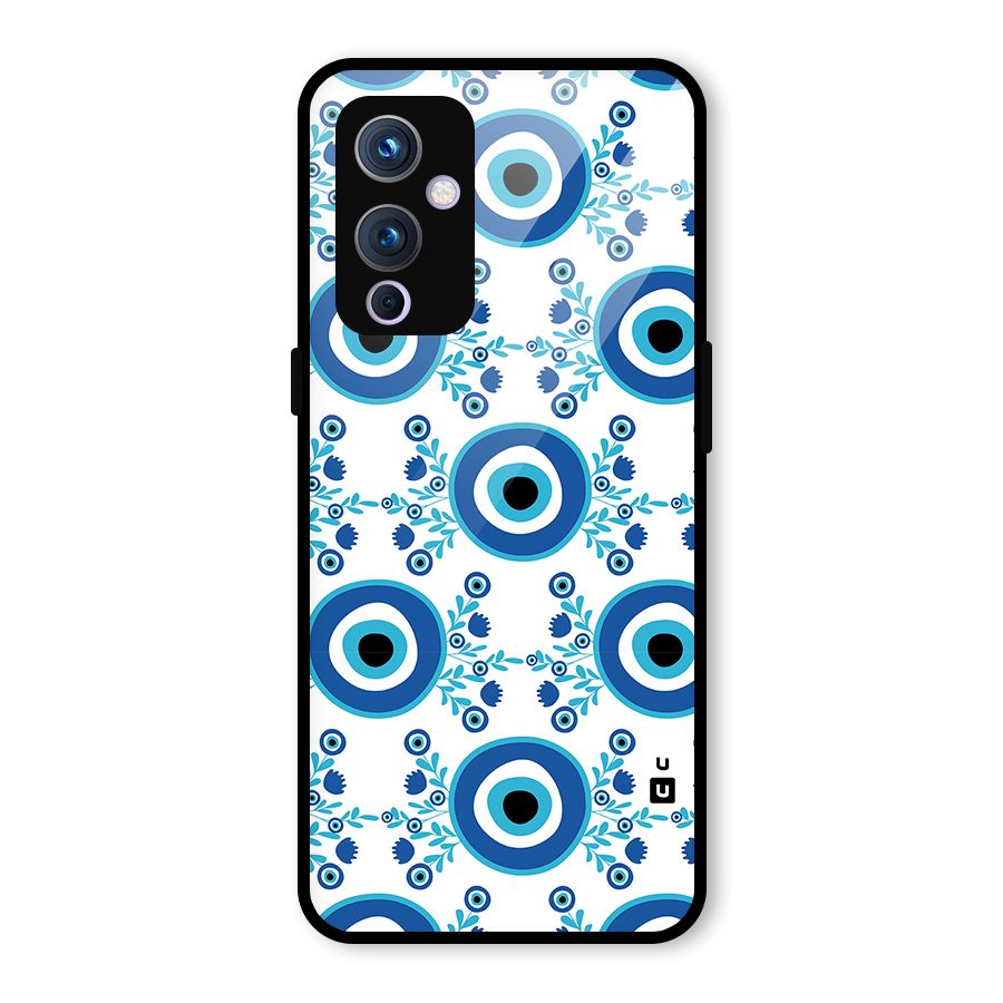 Floral Evil Eyes Glass Back Case for OnePlus 9