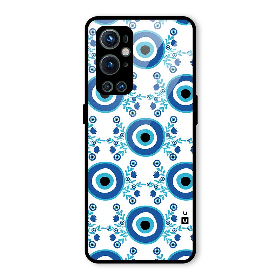 Floral Evil Eyes Glass Back Case for OnePlus 9 Pro