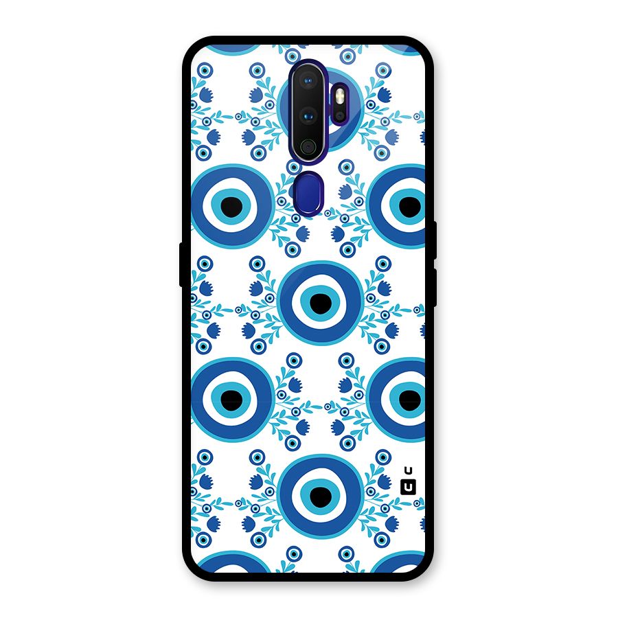 Floral Evil Eyes Glass Back Case for Oppo A9 (2020)