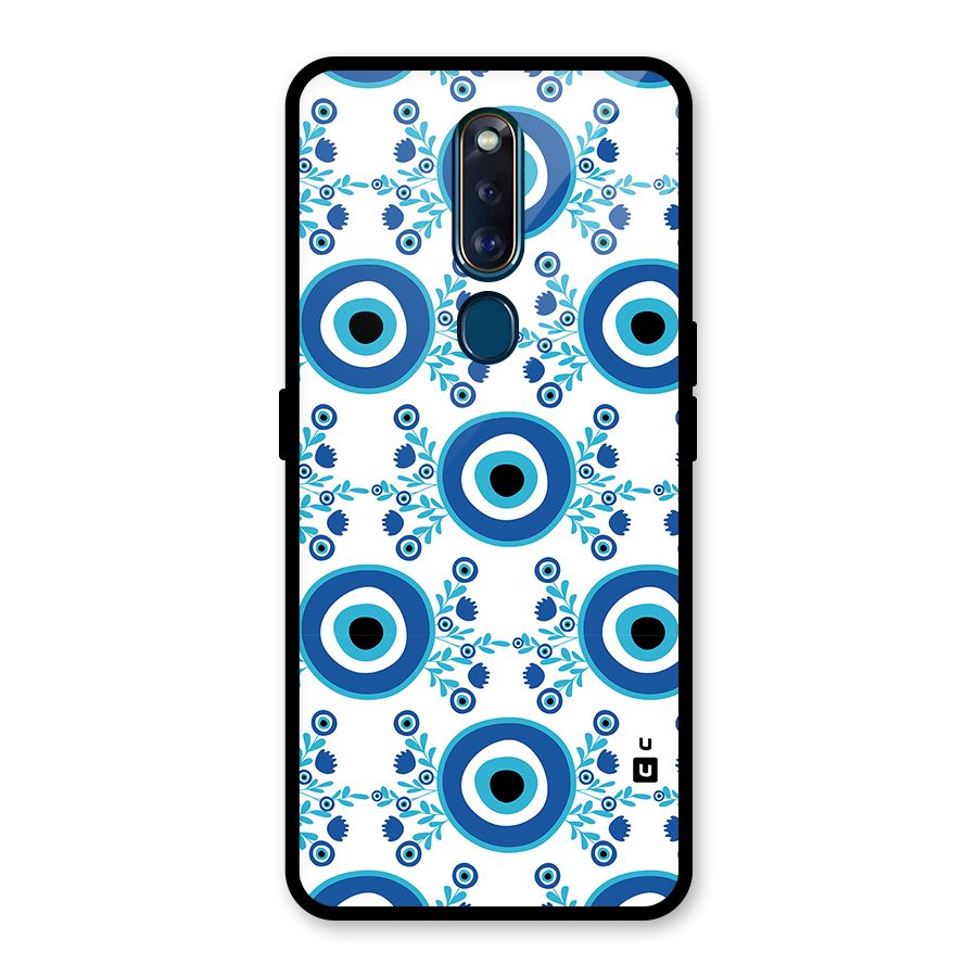 Floral Evil Eyes Glass Back Case for Oppo F11 Pro