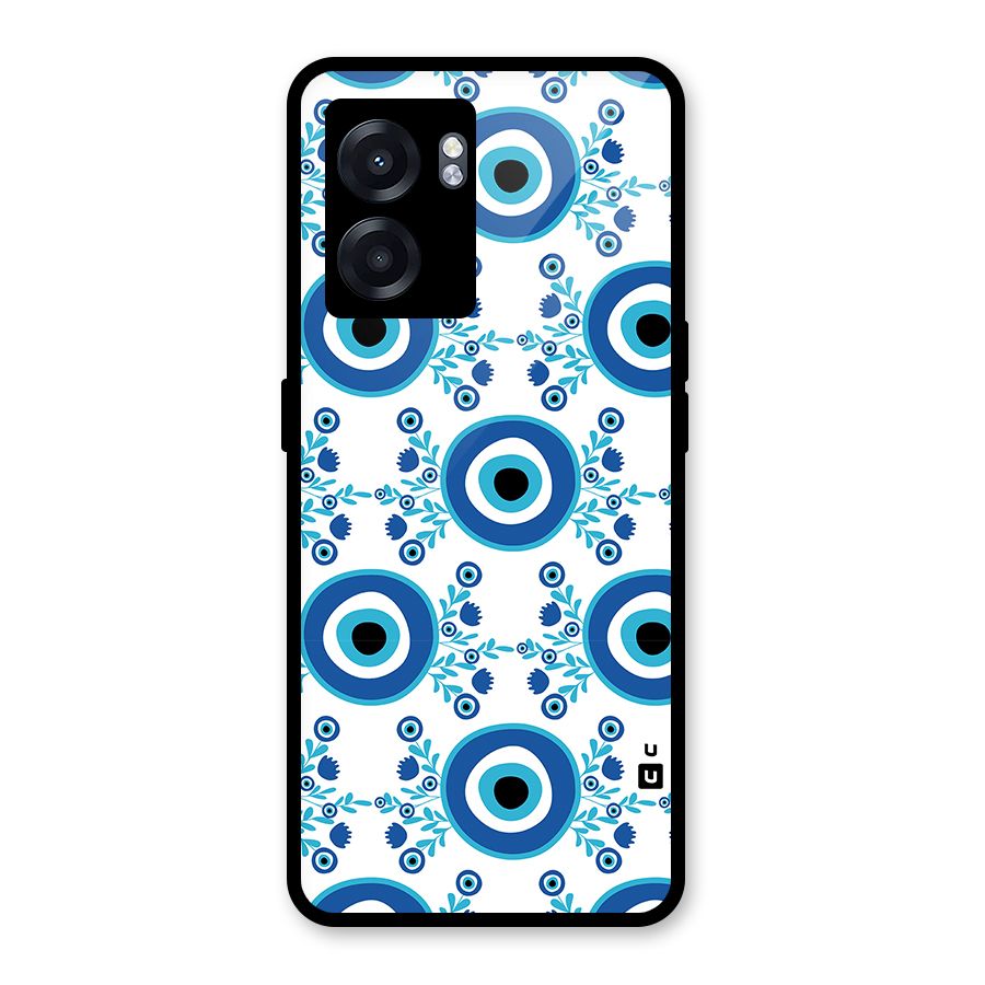 Floral Evil Eyes Glass Back Case for Oppo K10 (5G)
