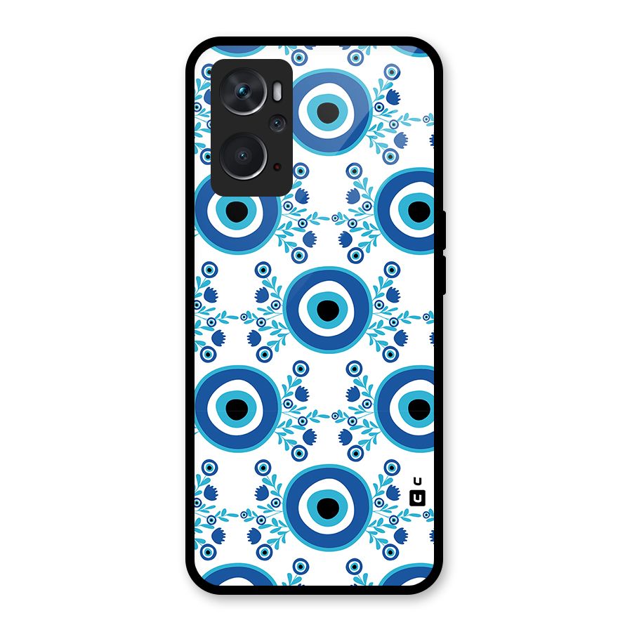 Floral Evil Eyes Glass Back Case for Oppo K10 4G