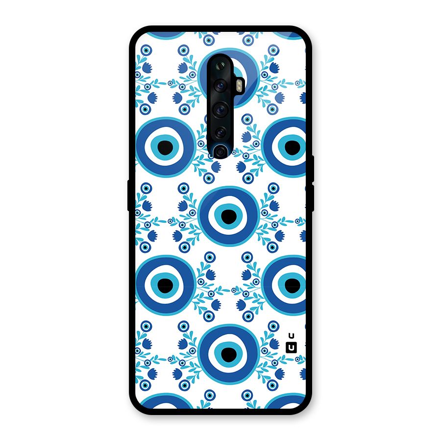 Floral Evil Eyes Glass Back Case for Oppo Reno2 Z