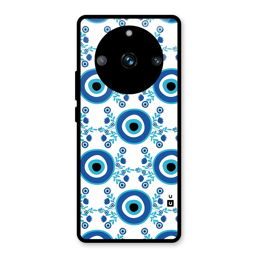 Floral Evil Eyes Glass Back Case for Realme 11 Pro