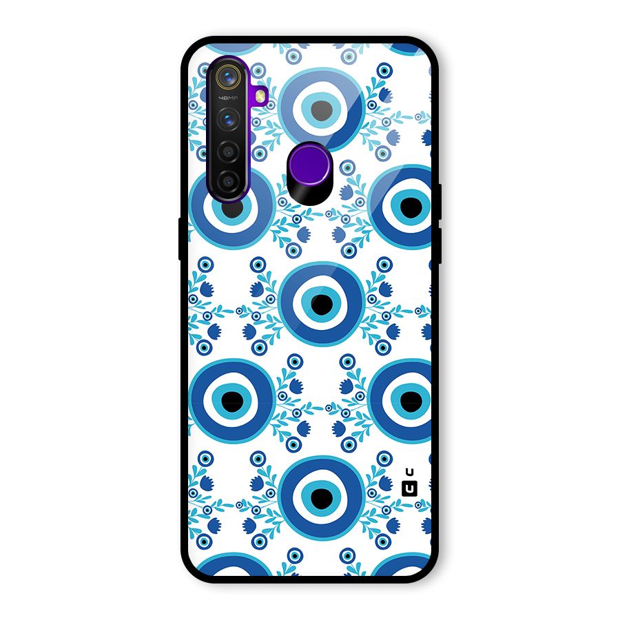 Floral Evil Eyes Glass Back Case for Realme 5 Pro