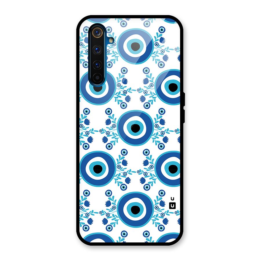Floral Evil Eyes Glass Back Case for Realme 6 Pro