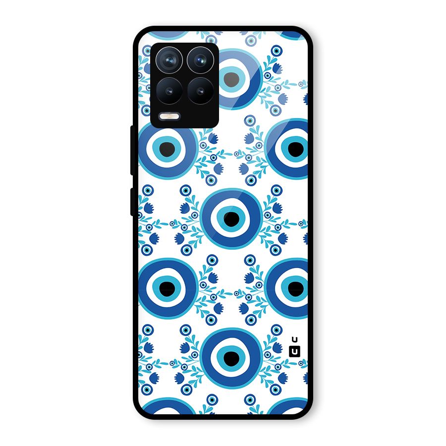 Floral Evil Eyes Glass Back Case for Realme 8 Pro