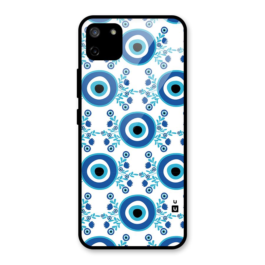 Floral Evil Eyes Glass Back Case for Realme C11