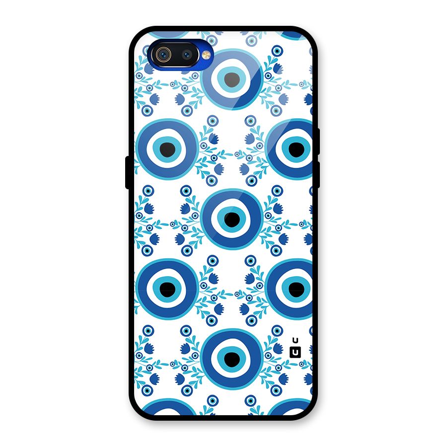Floral Evil Eyes Glass Back Case for Realme C2