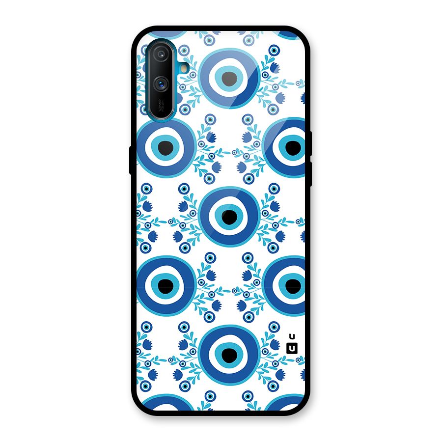 Floral Evil Eyes Glass Back Case for Realme C3
