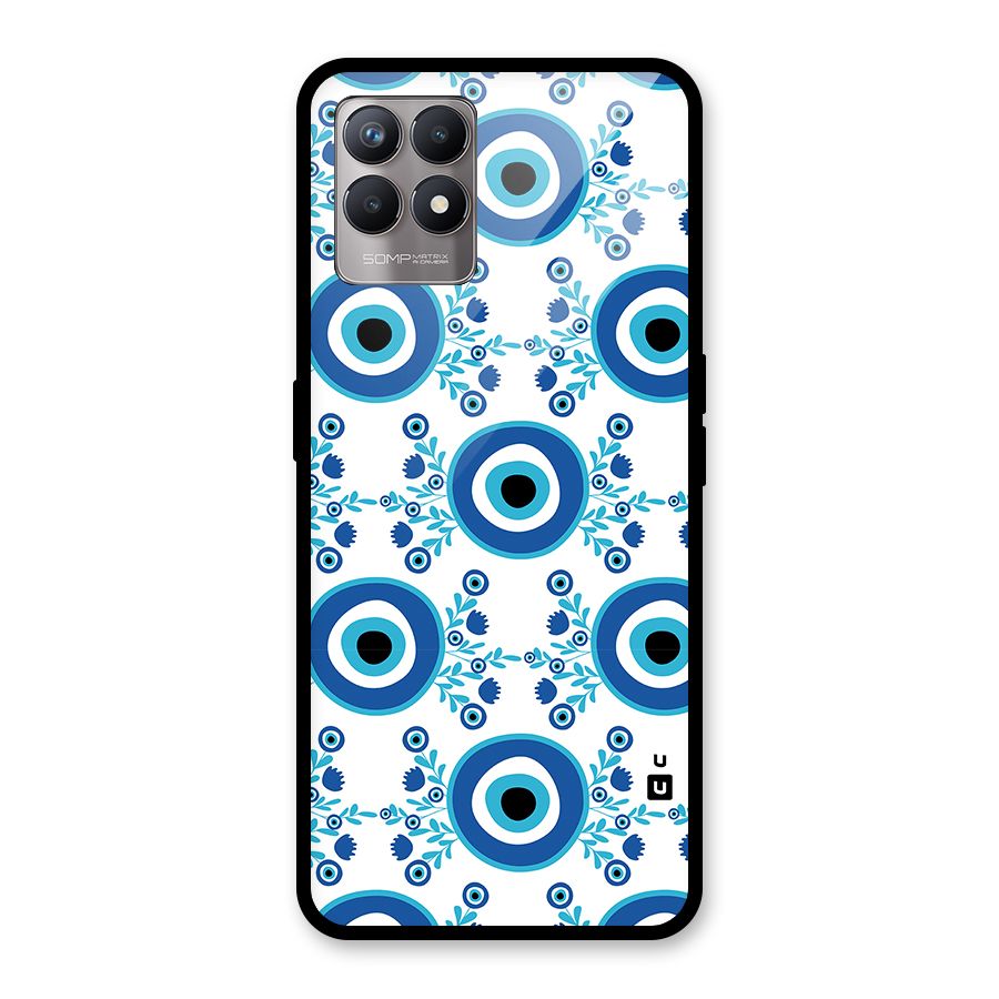 Floral Evil Eyes Glass Back Case for Realme Narzo 50