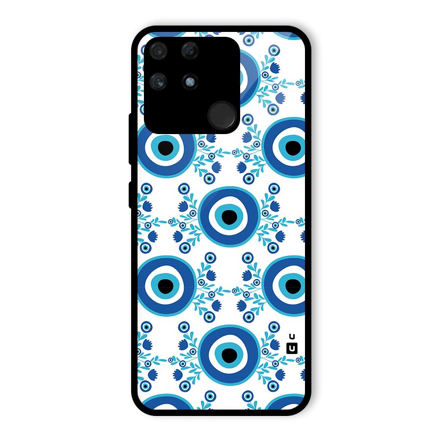 Floral Evil Eyes Glass Back Case for Realme Narzo 50A