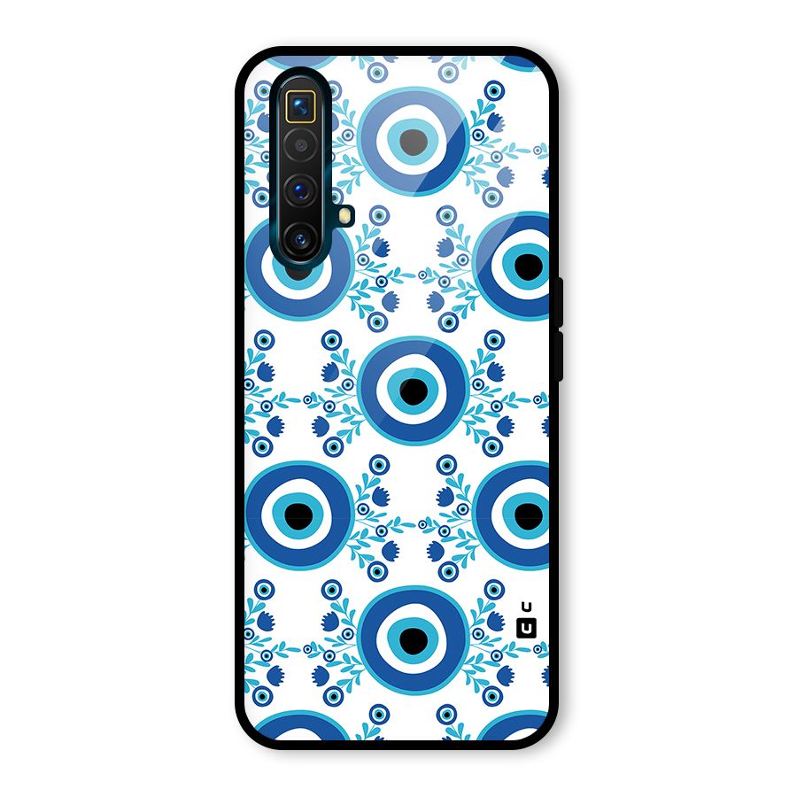Floral Evil Eyes Glass Back Case for Realme X3 SuperZoom