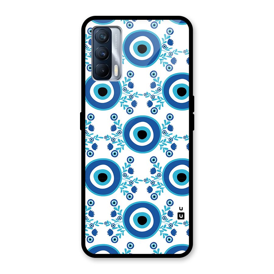 Floral Evil Eyes Glass Back Case for Realme X7