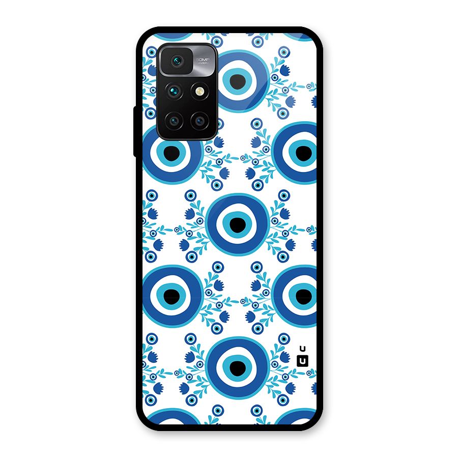 Floral Evil Eyes Glass Back Case for Redmi 10 Prime