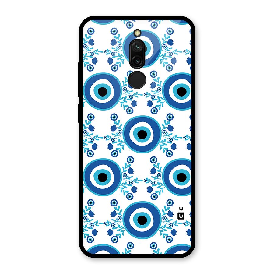 Floral Evil Eyes Glass Back Case for Redmi 8