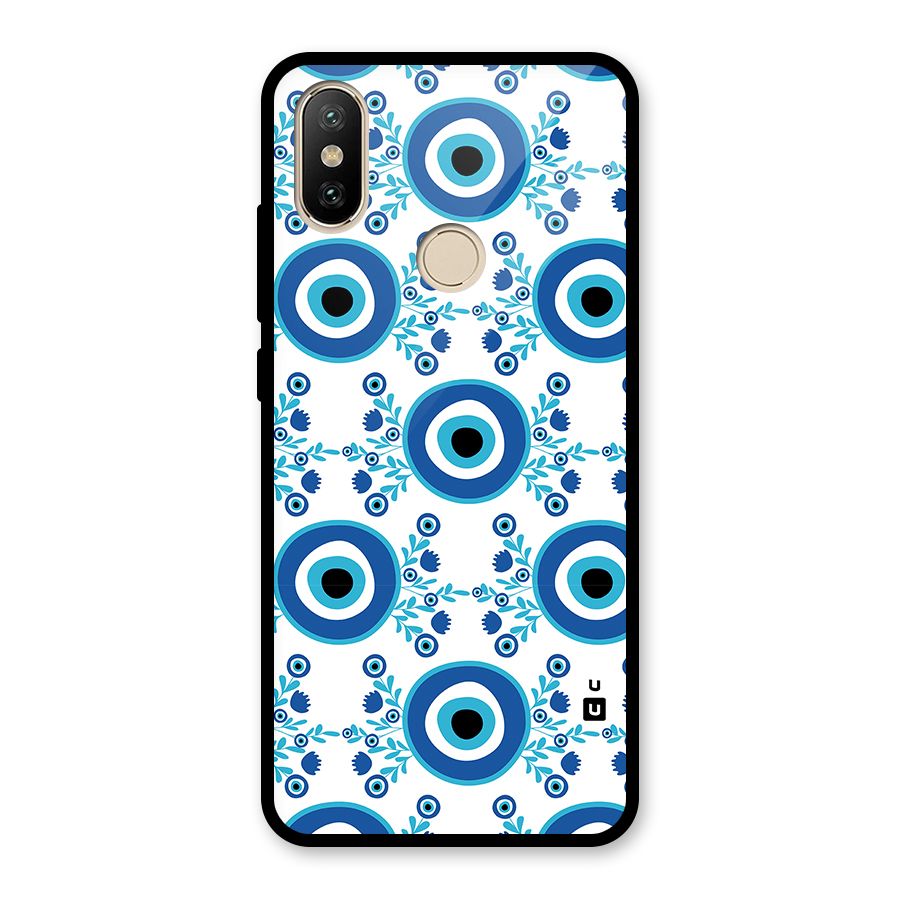 Floral Evil Eyes Glass Back Case for Redmi A2
