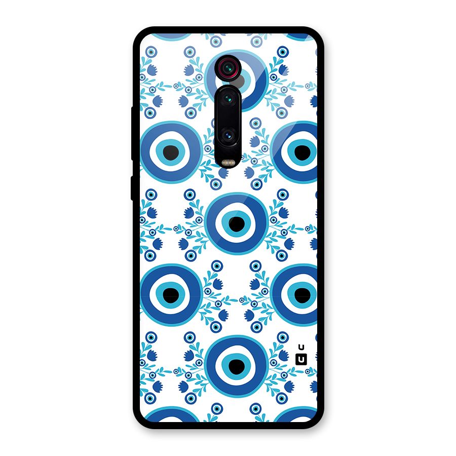 Floral Evil Eyes Glass Back Case for Redmi K20 Pro