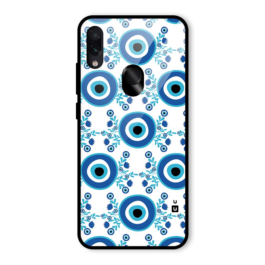 Floral Evil Eyes Glass Back Case for Redmi Note 7 Pro