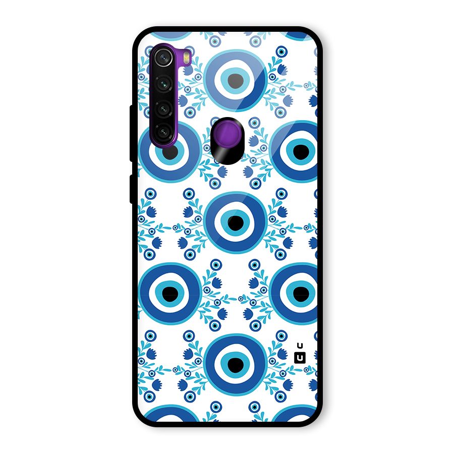 Floral Evil Eyes Glass Back Case for Redmi Note 8