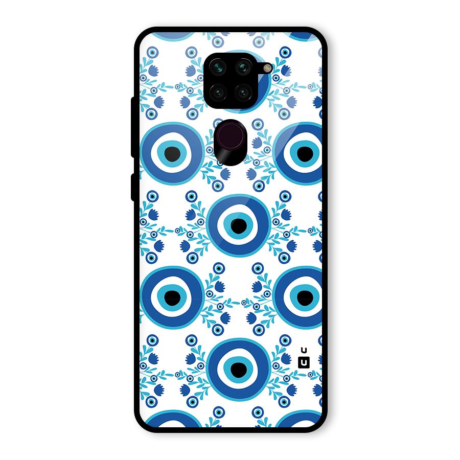 Floral Evil Eyes Glass Back Case for Redmi Note 9