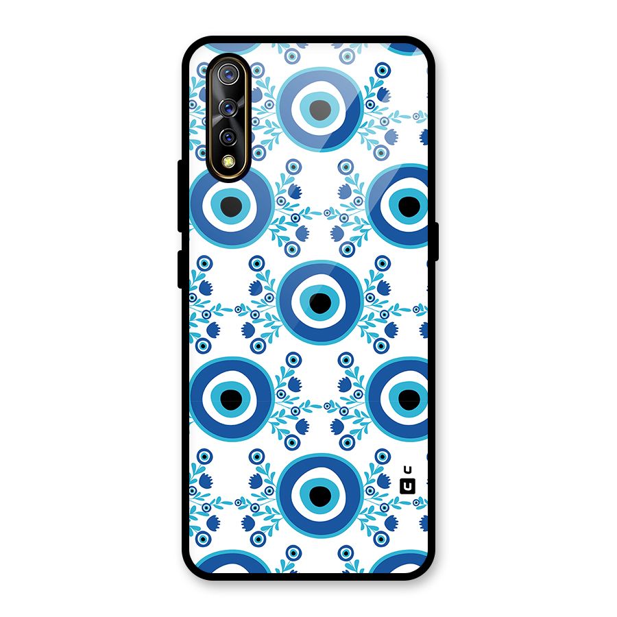 Floral Evil Eyes Glass Back Case for Vivo S1