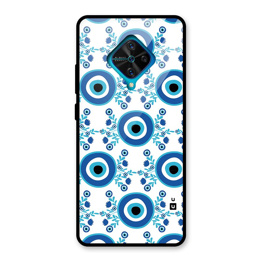 Floral Evil Eyes Glass Back Case for Vivo S1 Pro