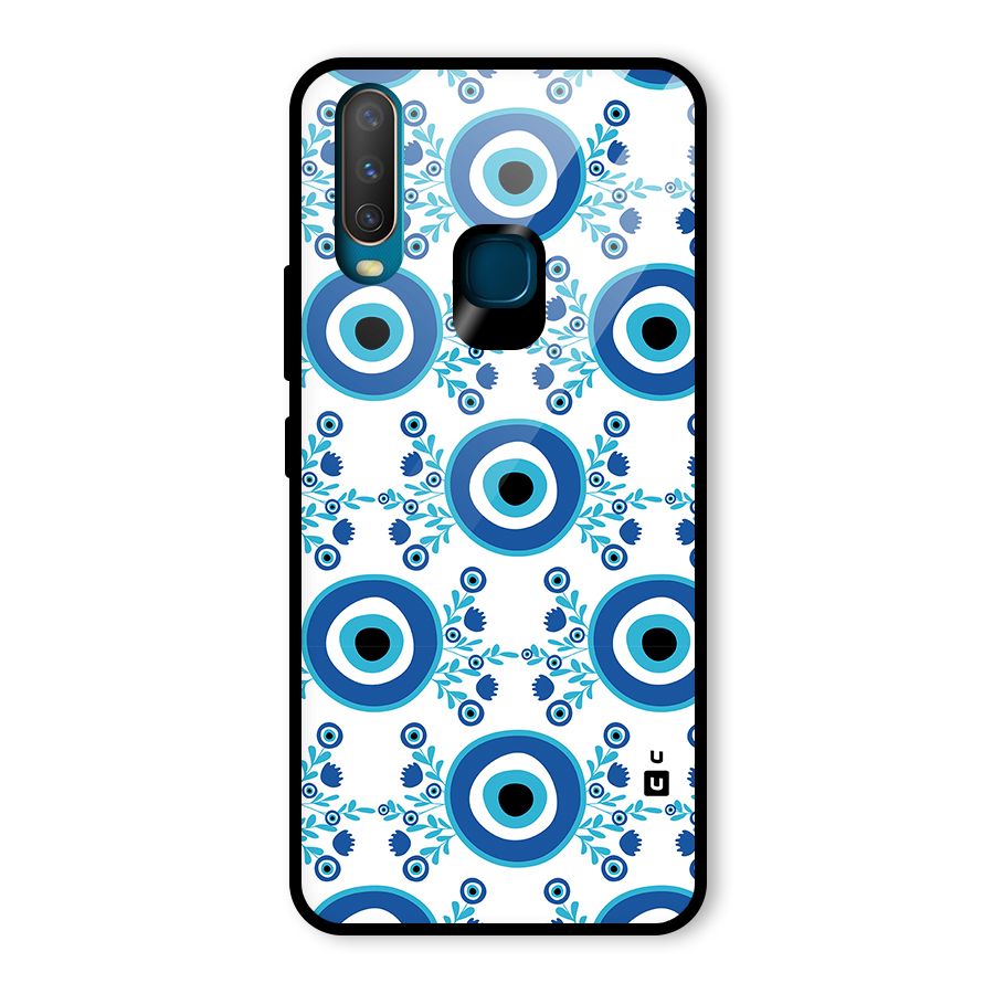 Floral Evil Eyes Glass Back Case for Vivo U10